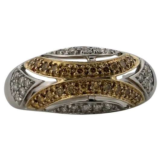 0.50ctw White & Yellow Natural Diamond 14K Gold Two Tone Ring