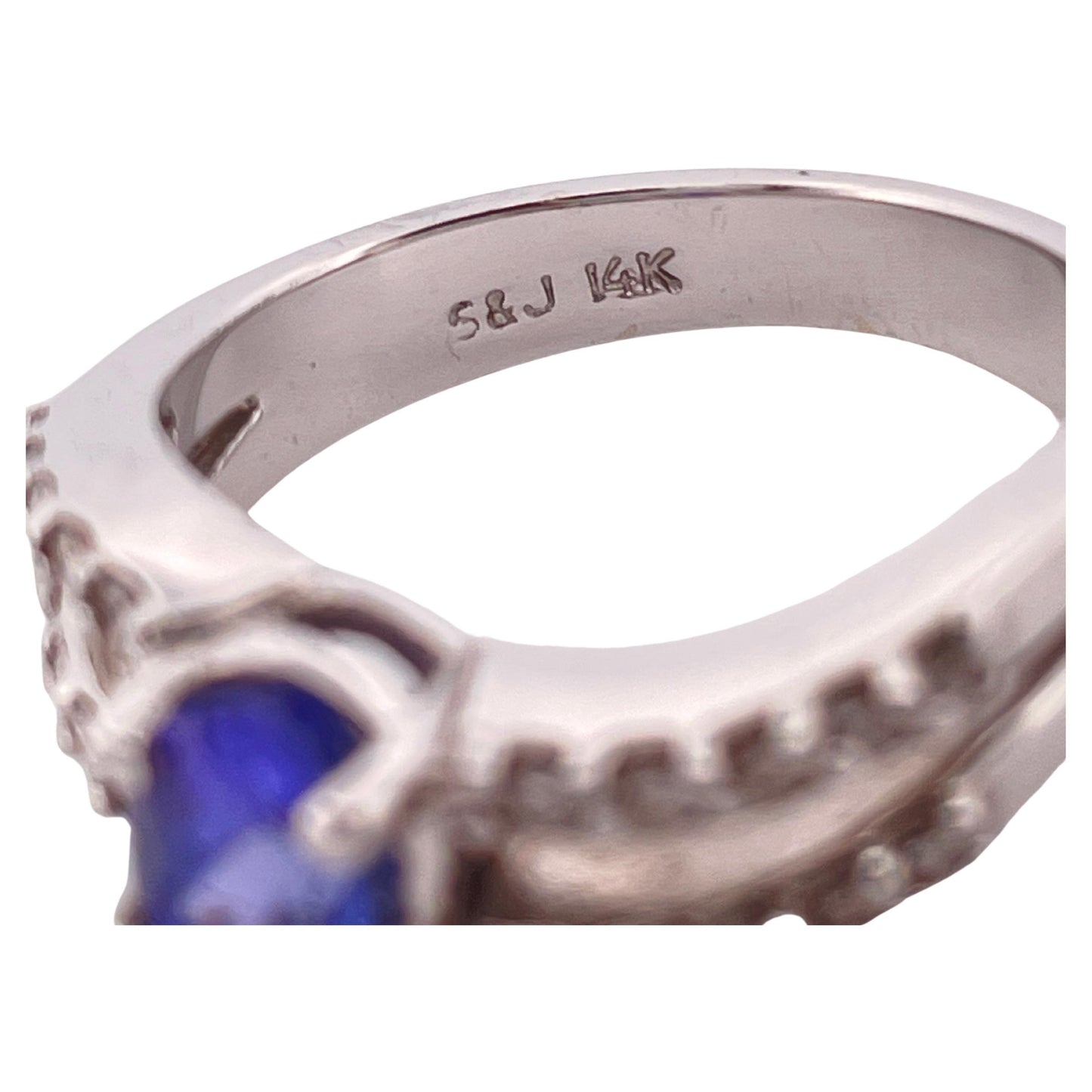 0.60ctw Tanzanite & 0.40ctw H-I SI1 Diamond Ring Set In 14K White Gold