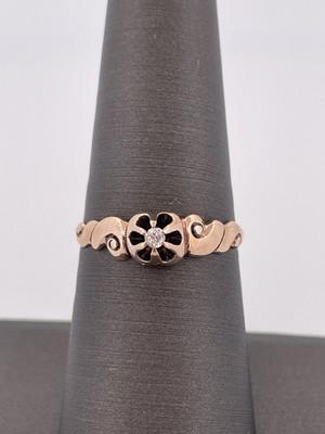 10k Rose Gold Diamond Ring/ Size 7.5/ 1.8g