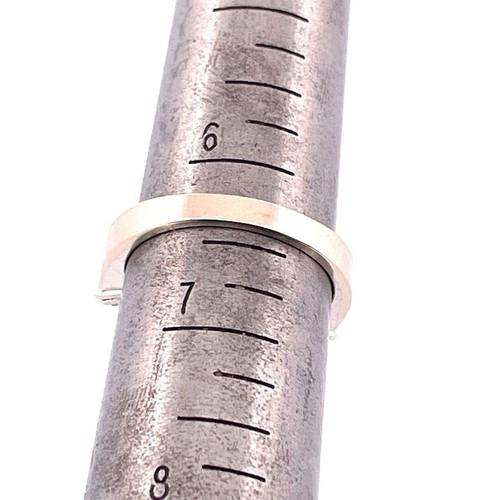 14K White Gold 0.75CTW Round & Baguette Cut Diamond Band Ring Size 6.25