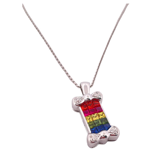 14K White Gold 4.32ctw & 0.15ctw Diamond Pendant