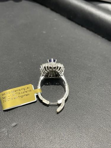 14K White Gold Ballerina Ring Lavender Sapphire 1.38CTW W/ 3.00CTW Diamonds