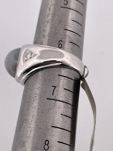 14K White Gold Star Sapphire & Diamond Ring Size 6.25