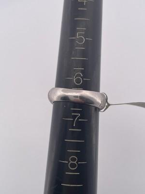 14k White Gold 7.00ctw Star Sapphire & 0.10ctw Diamond Brushed Satin Finish Ring