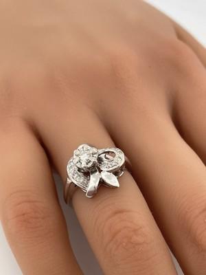 14k White Gold Diamond Fashion Ring/ Size 5.75/ 4.8g