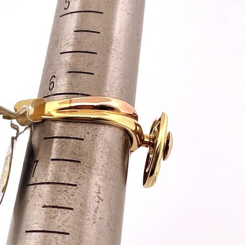 18K Two Tone Rose Yellow Gold 0.03CT Diamond Heart Spinner Ring Size 6.25