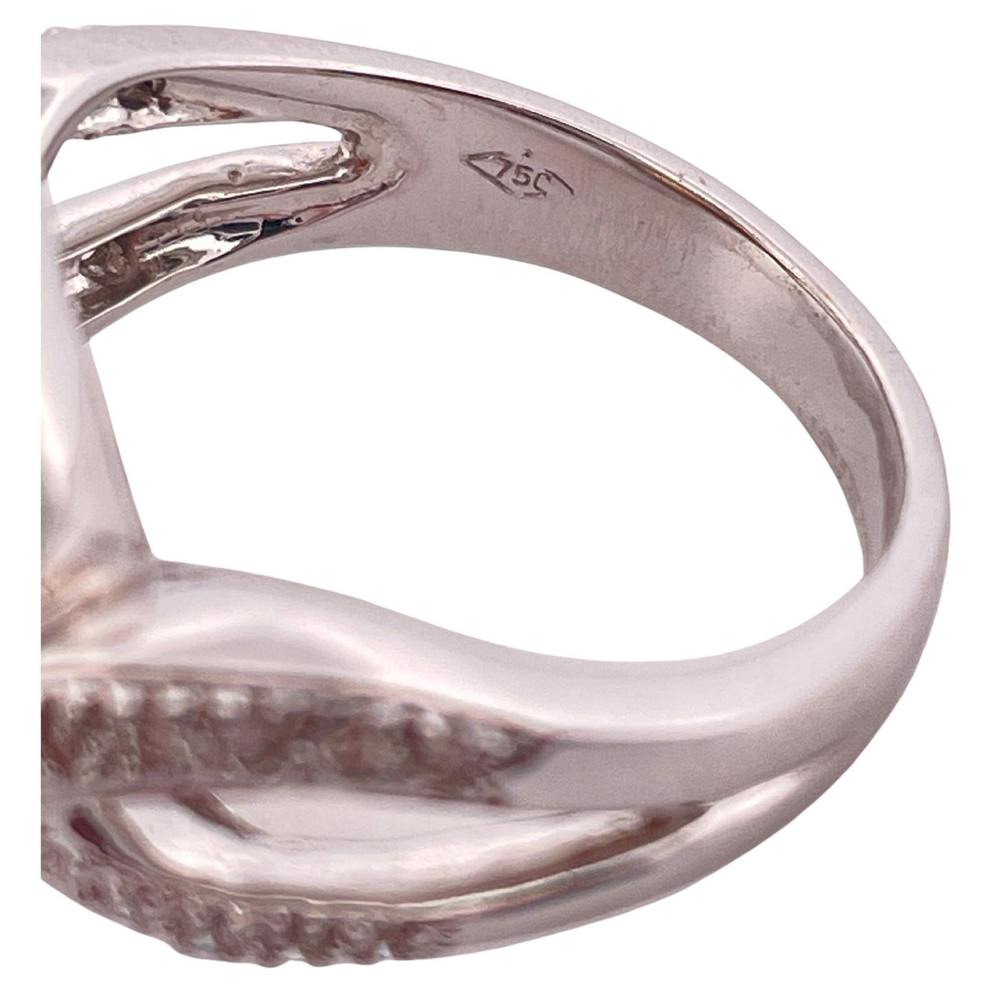 Citrine & I-J SI2 Diamond Ring Set In 18K White Gold