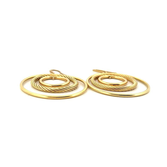 David Yurman 18k Yellow Gold Mobile Very Large Hoop Dangle Earrings
