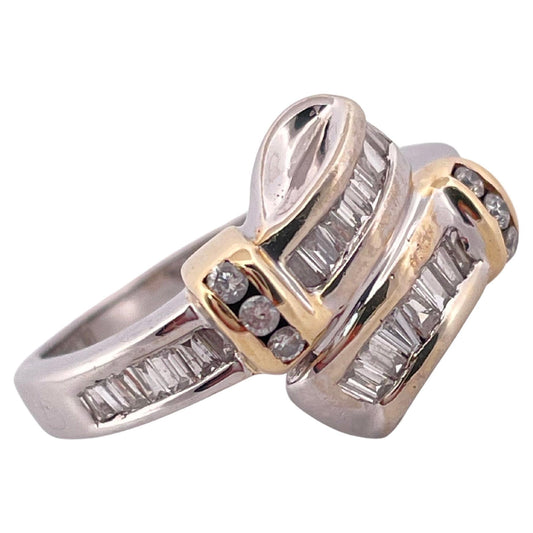 H-I I1-I2 Diamond Ring Set In 14K Two Toned Gold