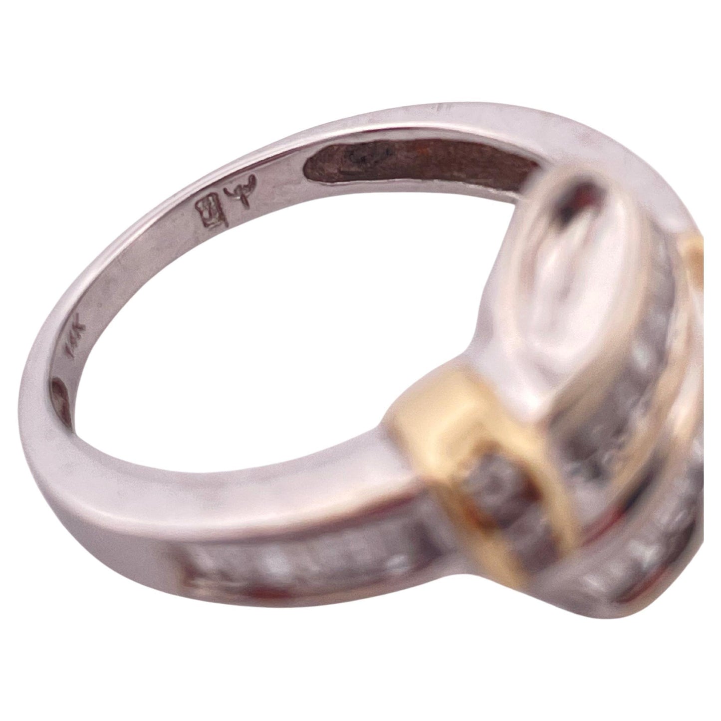 H-I I1-I2 Diamond Ring Set In 14K Two Toned Gold