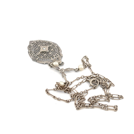 10K Filigree Lavaliere