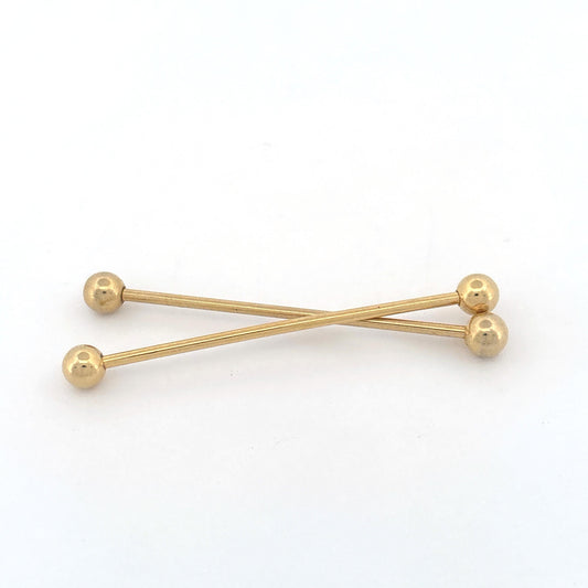 Pair of 14K Gold Bar