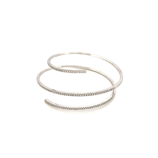 14K White Gold 2.00 Diamond Wrap Bracelet