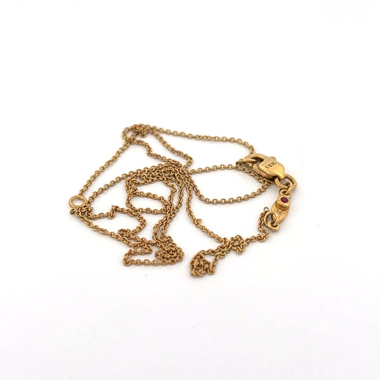 18K Yellow Gold Roberto Coin Chain with Ruby