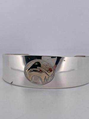 M.M. Rogers 14k 925 SS Buffalo Cuff Bracelet 44.7g