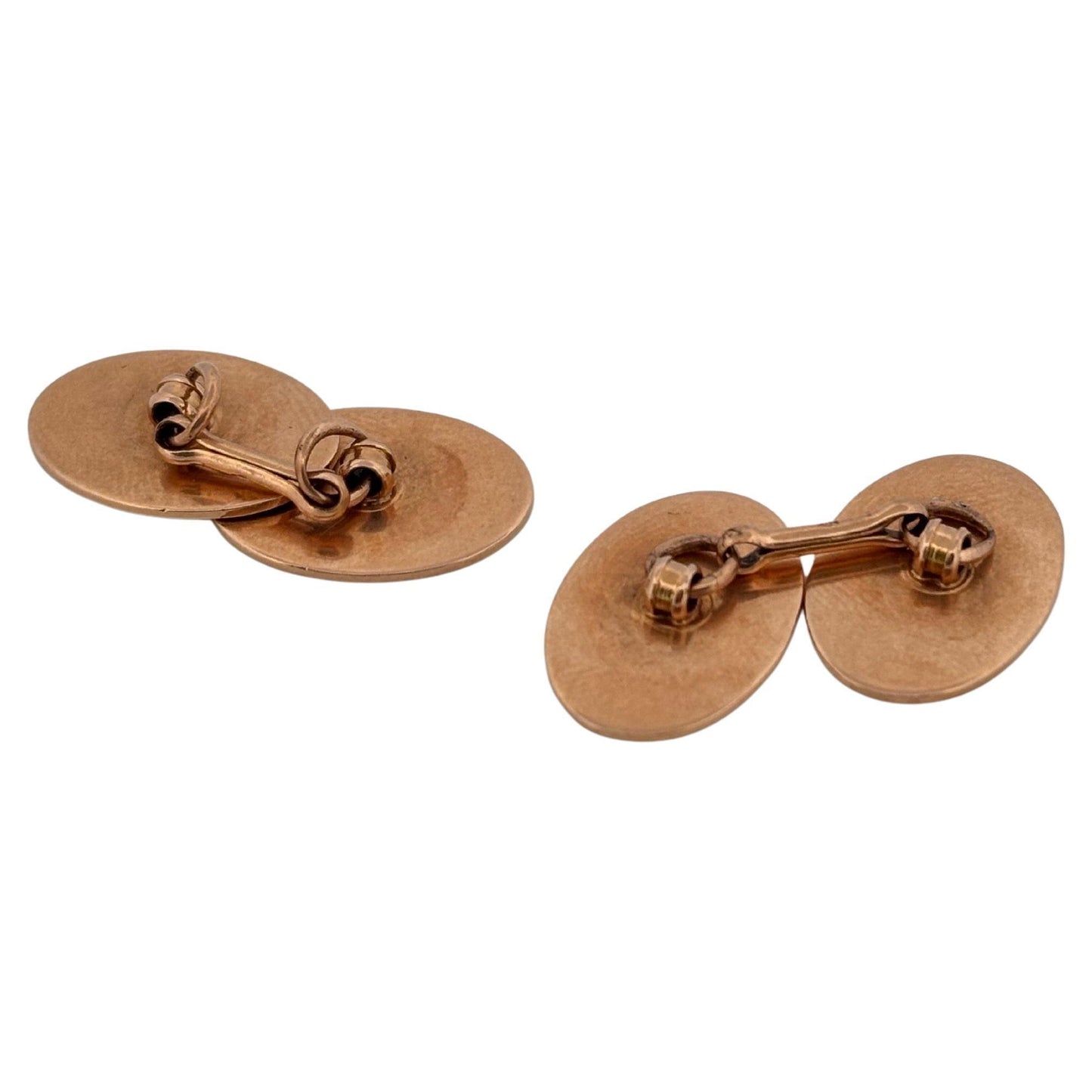 Oval 14K Rose Gold & Platinum Vintage Two-Tone Cufflinks