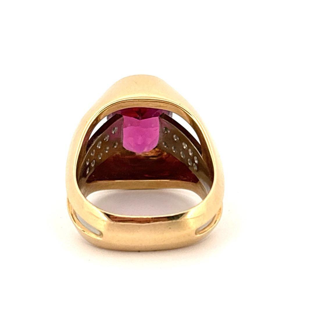 Platinum & 18K Yellow Gold 3.50ctw Pink Morganite and 0.20ctw I SI2 Diamond Ring