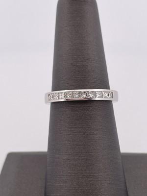 Platinum Princess Cut 10 Stone Diamond Band/ Size 7.25/ 5.1g