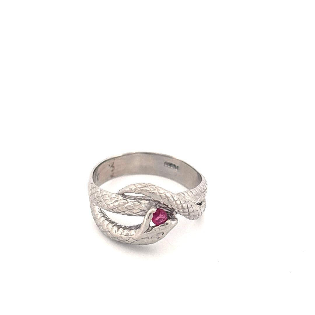 Platinum Ruby 0.10 Snake Ring