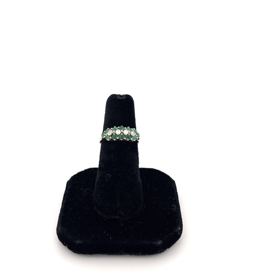 18K White Gold Emerald and Diamond Ring