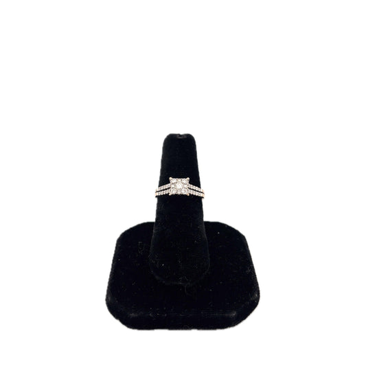 14k Gold Square Diamond Cluster Ring
