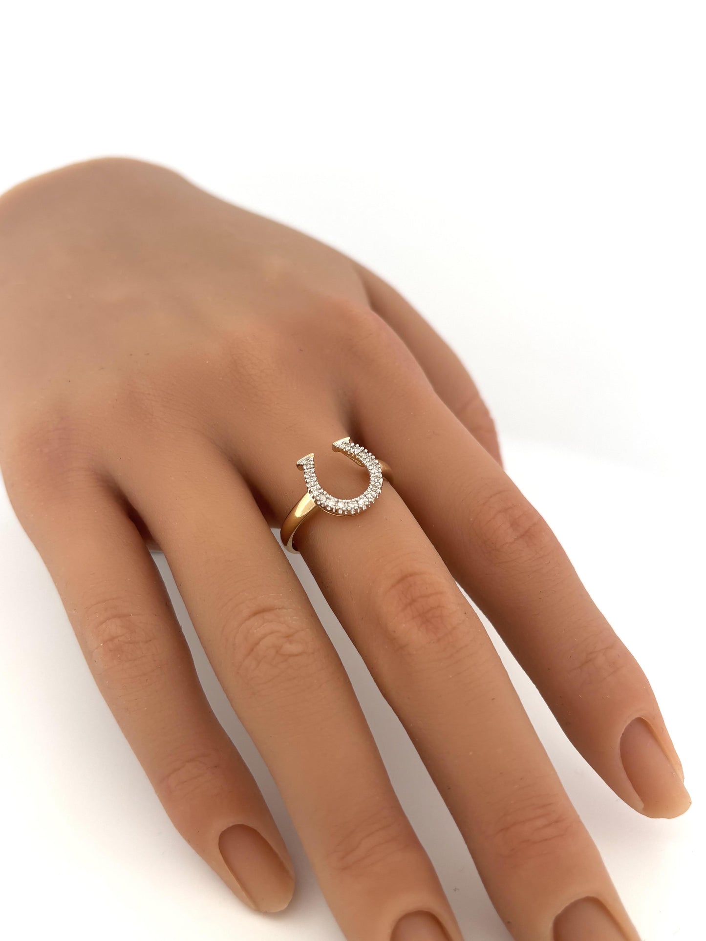 14k Diamond Horseshoe Ring
