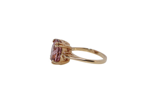 14K Gold Morganite Oval Vintage Ring