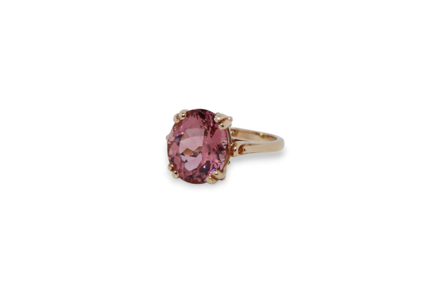 14K Gold Morganite Oval Vintage Ring