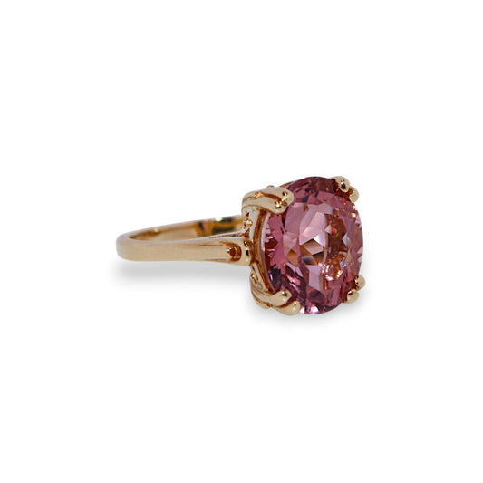 14K Gold Morganite Oval Vintage Ring
