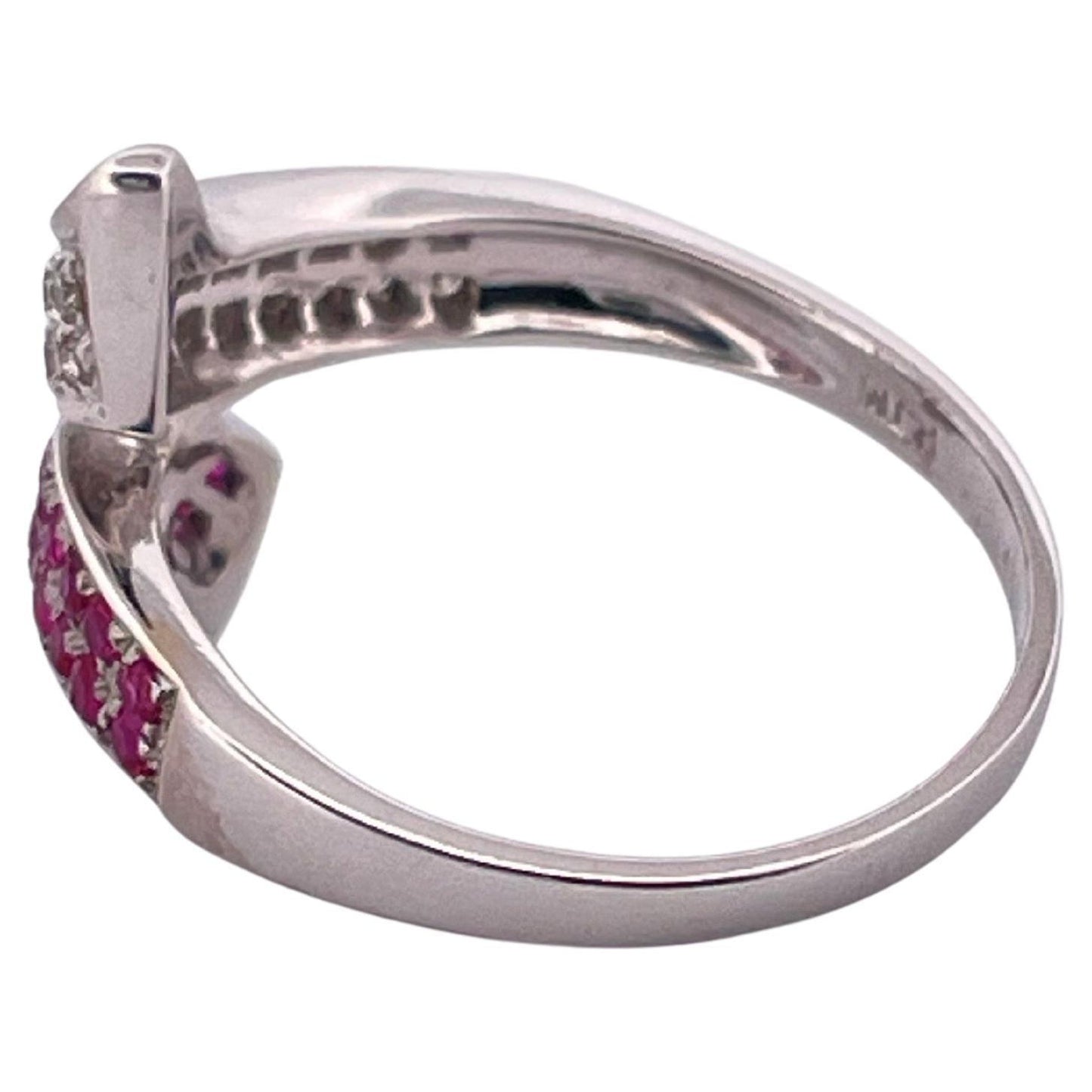 0.50ctw H-I SI1 Diamond & Pink Sapphire Ring Set In 14K White Gold
