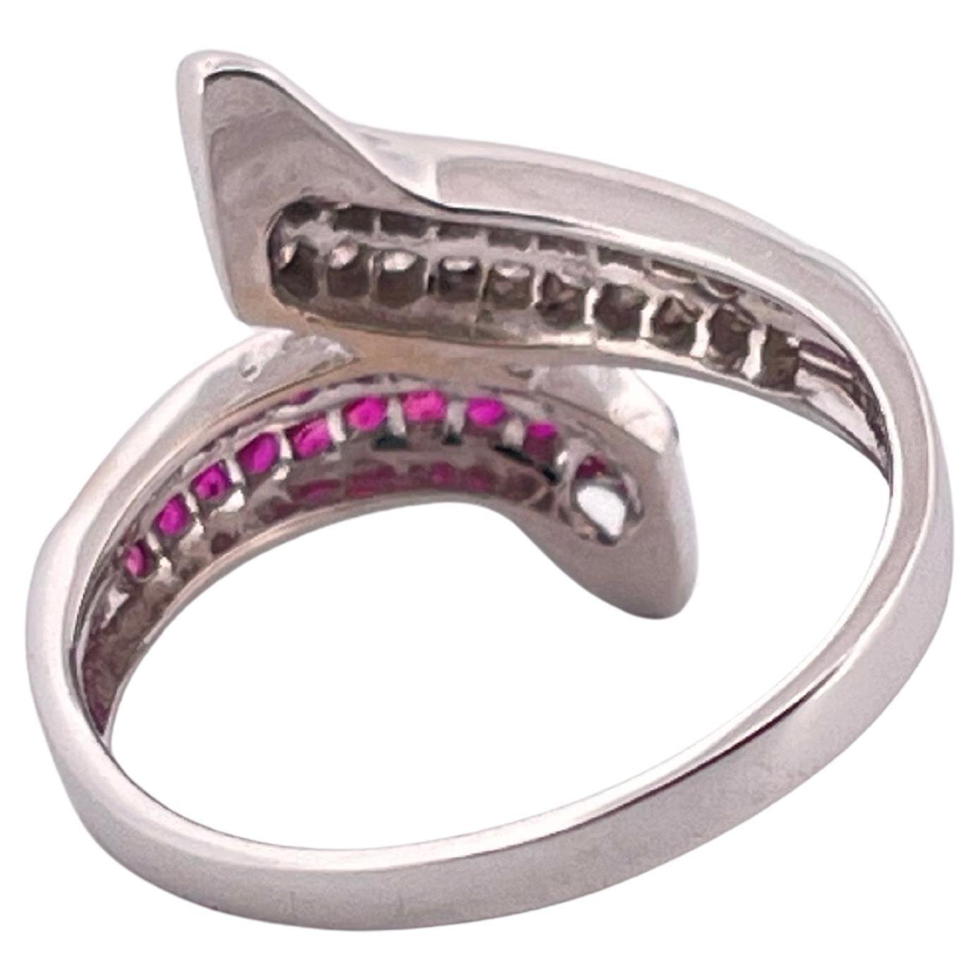 0.50ctw H-I SI1 Diamond & Pink Sapphire Ring Set In 14K White Gold