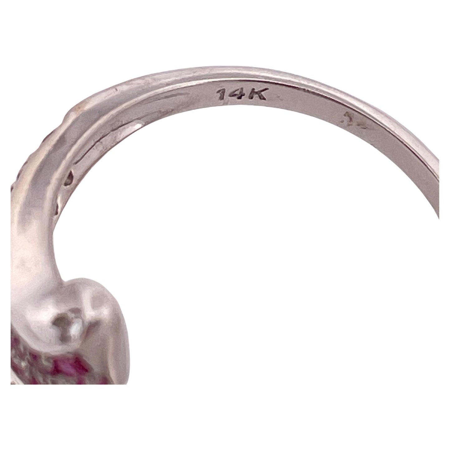 0.50ctw H-I SI1 Diamond & Pink Sapphire Ring Set In 14K White Gold