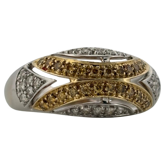 0.50ctw White & Yellow Natural Diamond 14K Gold Two Tone Ring