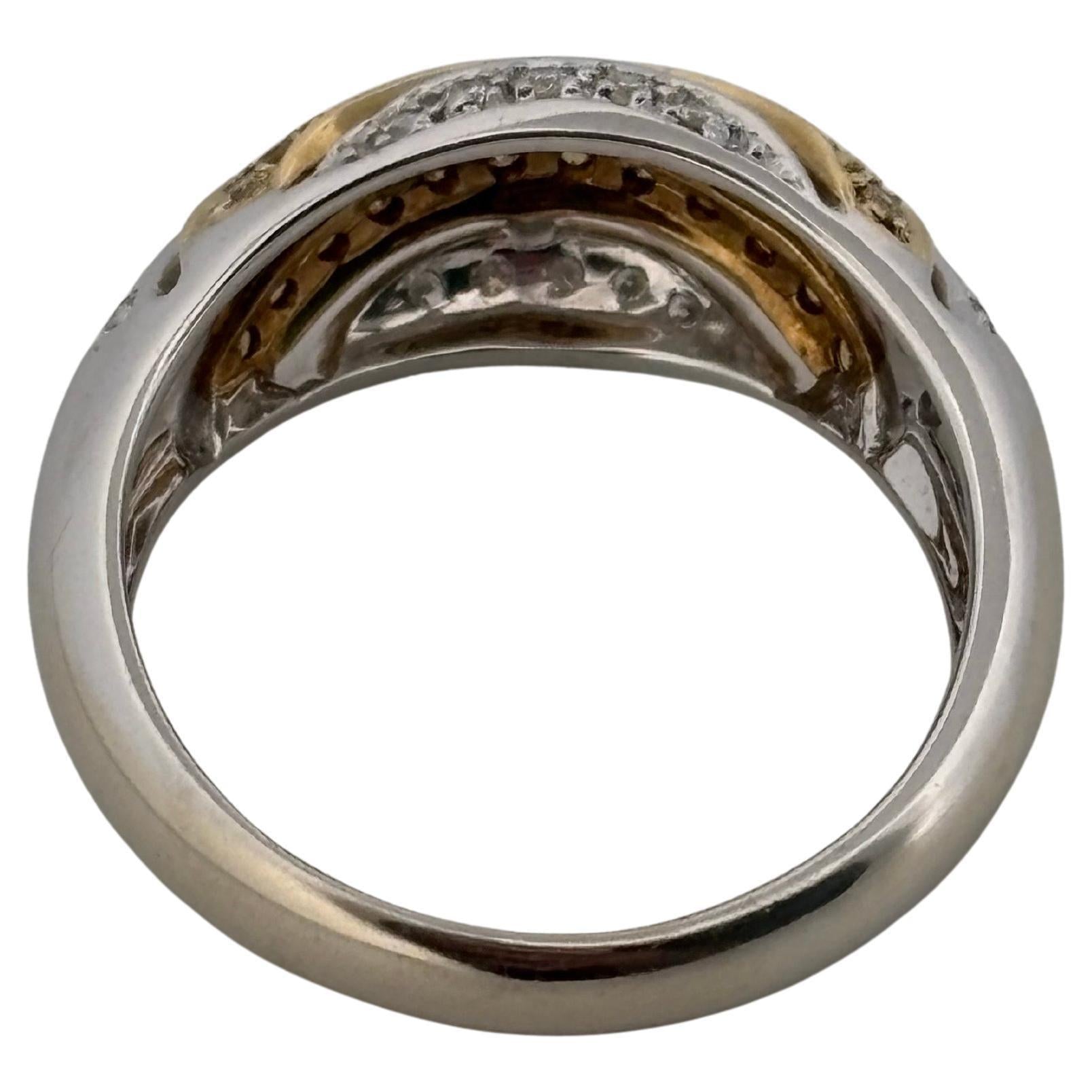 0.50ctw White & Yellow Natural Diamond 14K Gold Two Tone Ring