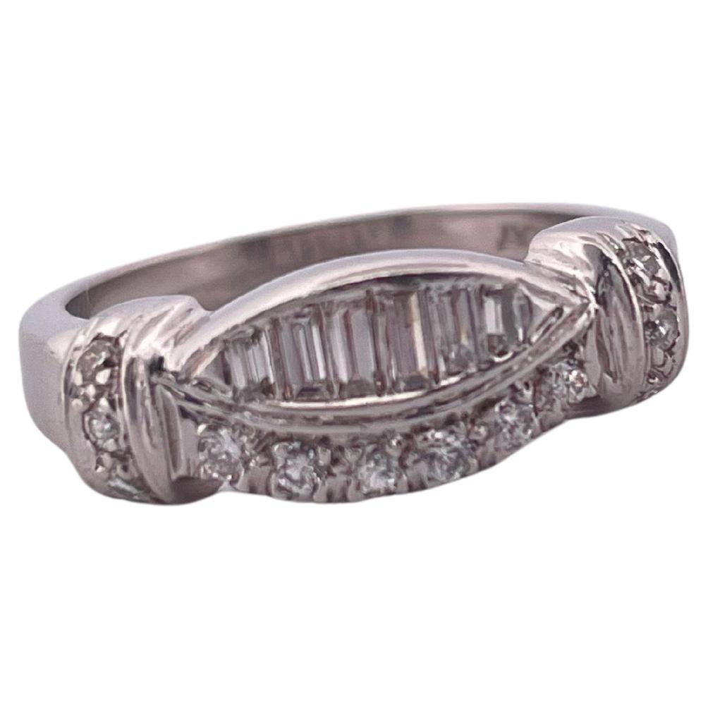 0.70ctw G-H SI1 Diamond Ring Set In Platinum