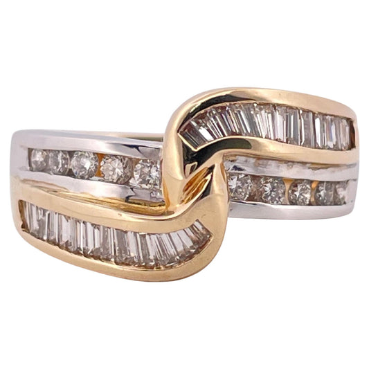 0.75ctw H-I SI1 Diamond Ring Set in Two Toned 14K Gold