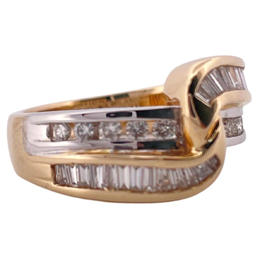 0.75ctw H-I SI1 Diamond Ring Set in Two Toned 14K Gold