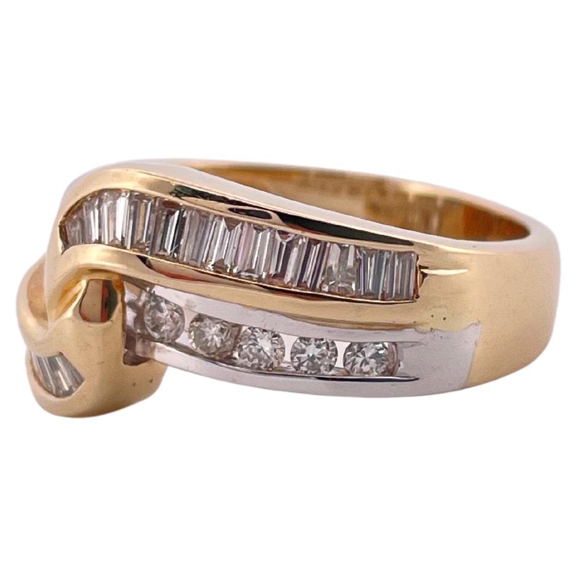 0.75ctw H-I SI1 Diamond Ring Set in Two Toned 14K Gold