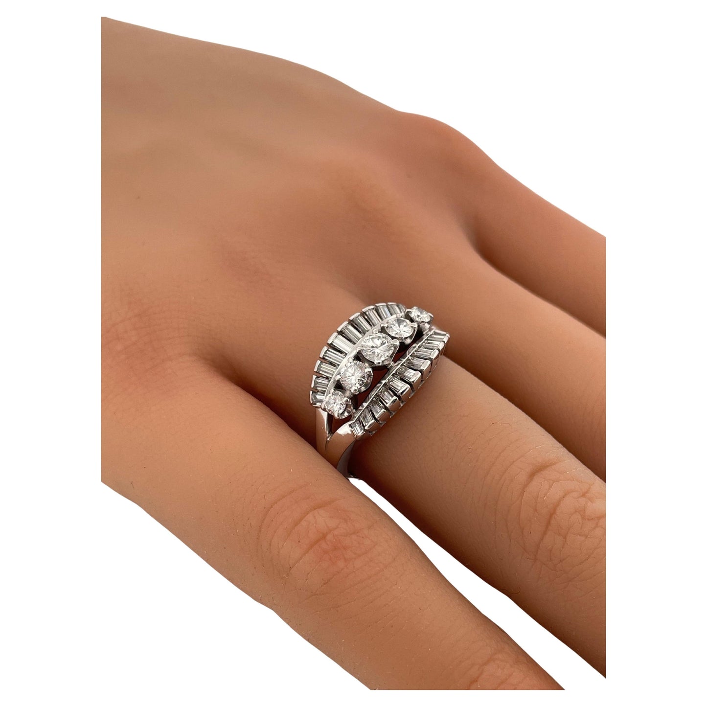 1.00ctw G-H SI1 Diamond Set in Iridium 900 Platinum Ring
