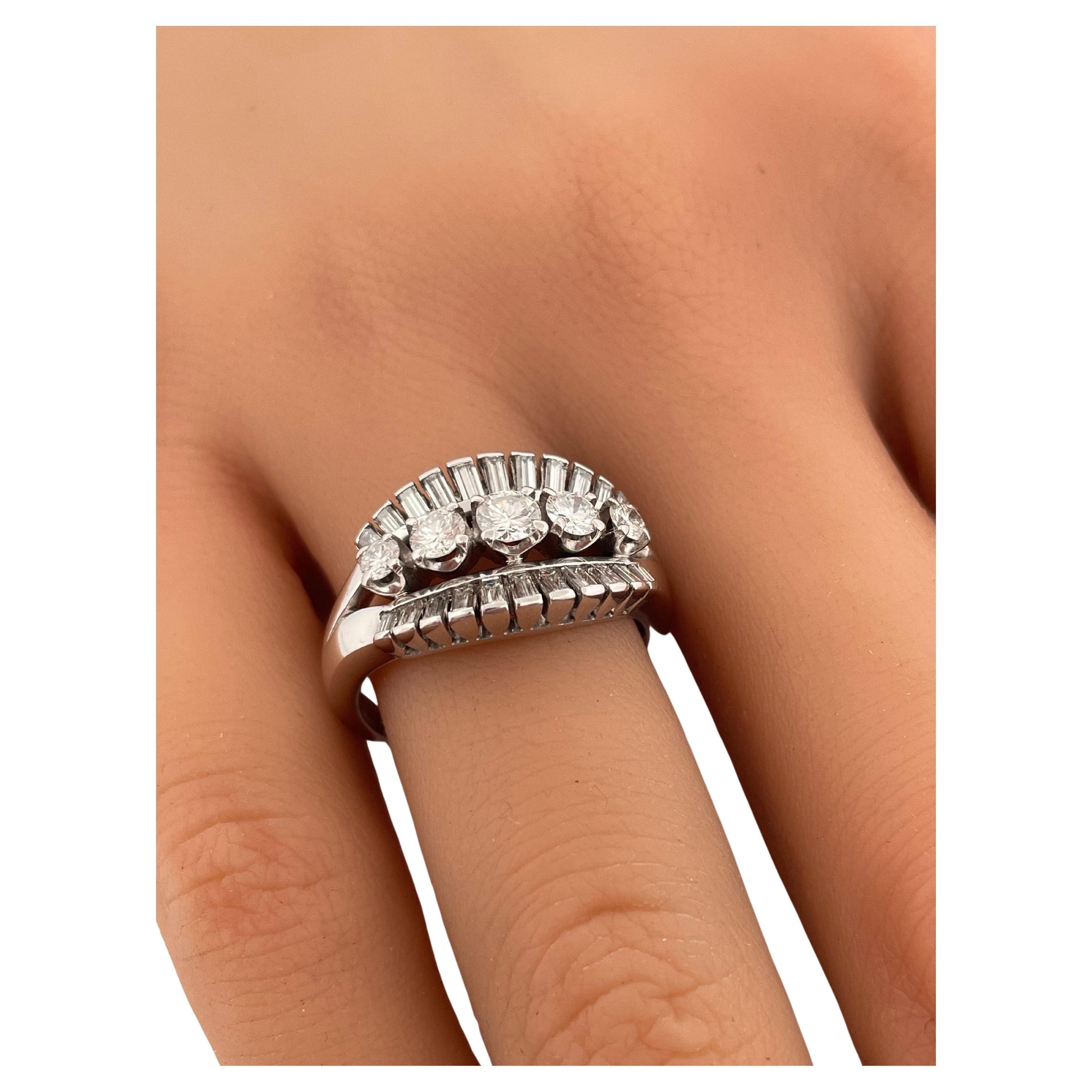 1.00ctw G-H SI1 Diamond Set in Iridium 900 Platinum Ring