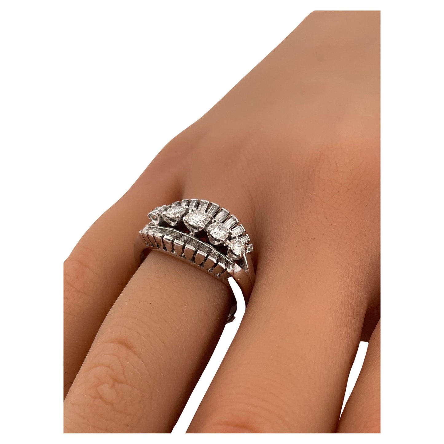 1.00ctw G-H SI1 Diamond Set in Iridium 900 Platinum Ring
