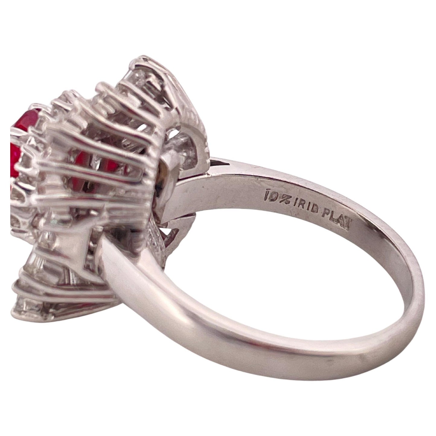 1.18ctw Oval Corundum Ruby & 3.00ctw F SI1 Diamond Ring/Pendant Set In Platinum