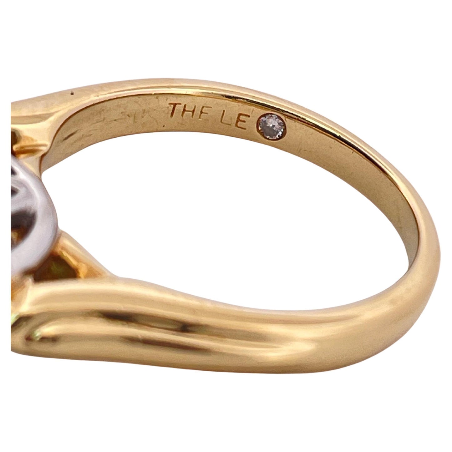 1.49ctw G-H SI1 Diamond Three Stone Ring Set in Platinum & 18K Yellow Gold