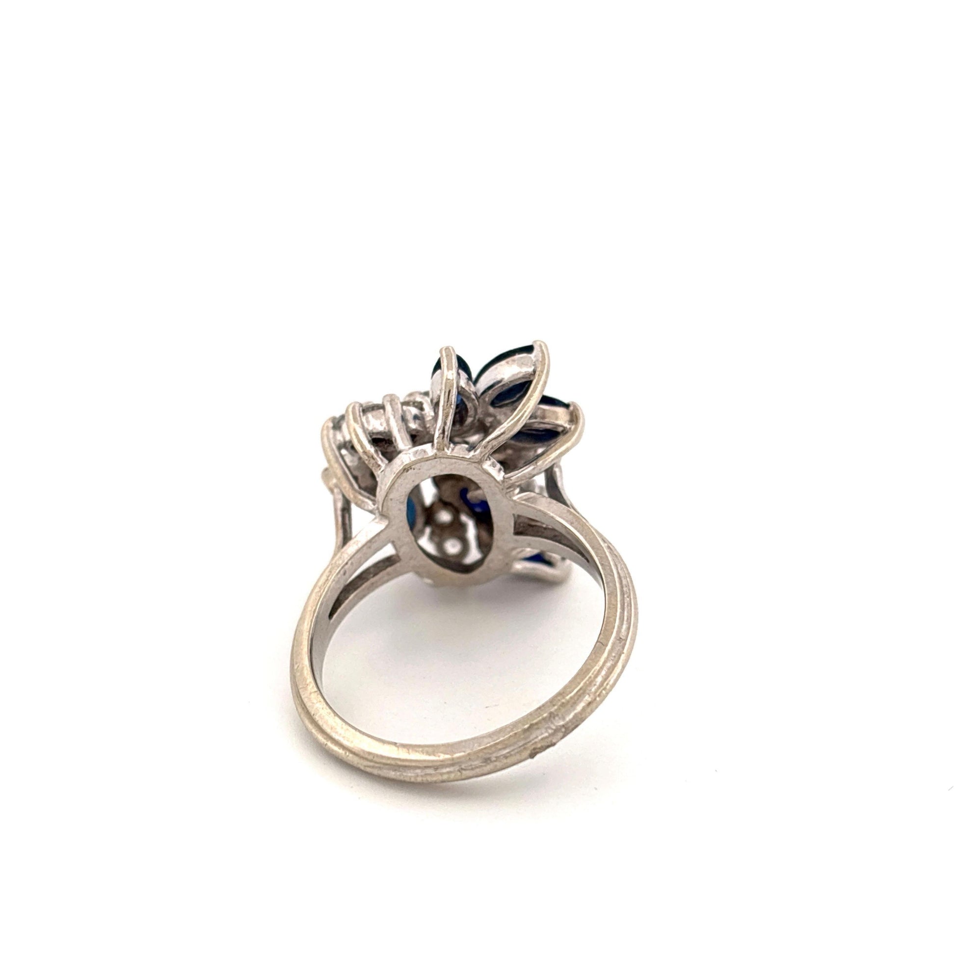 14K White Gold 1.20CTW Sapphire & 0.48CTW Diamond Ring