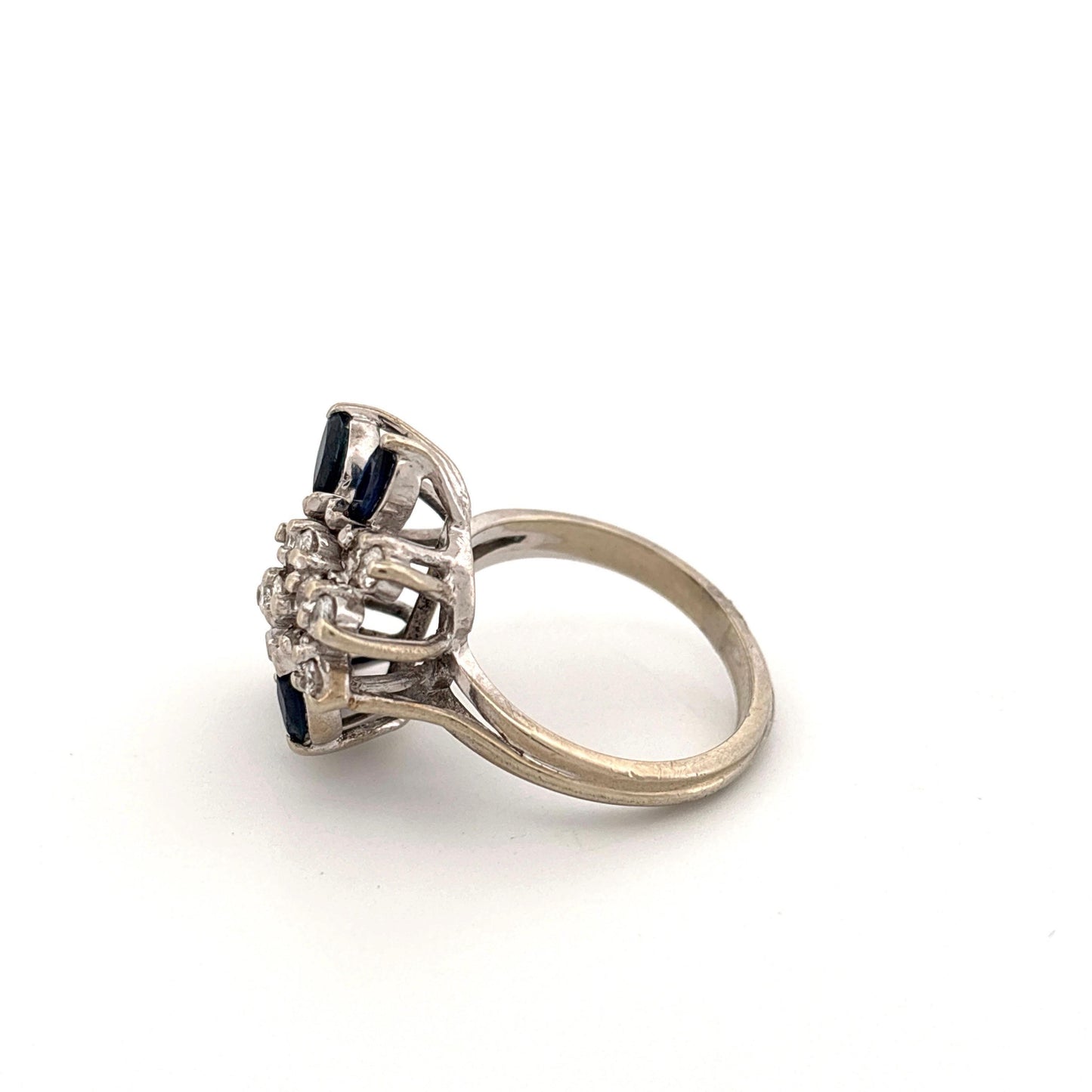 14K White Gold 1.20CTW Sapphire & 0.48CTW Diamond Ring
