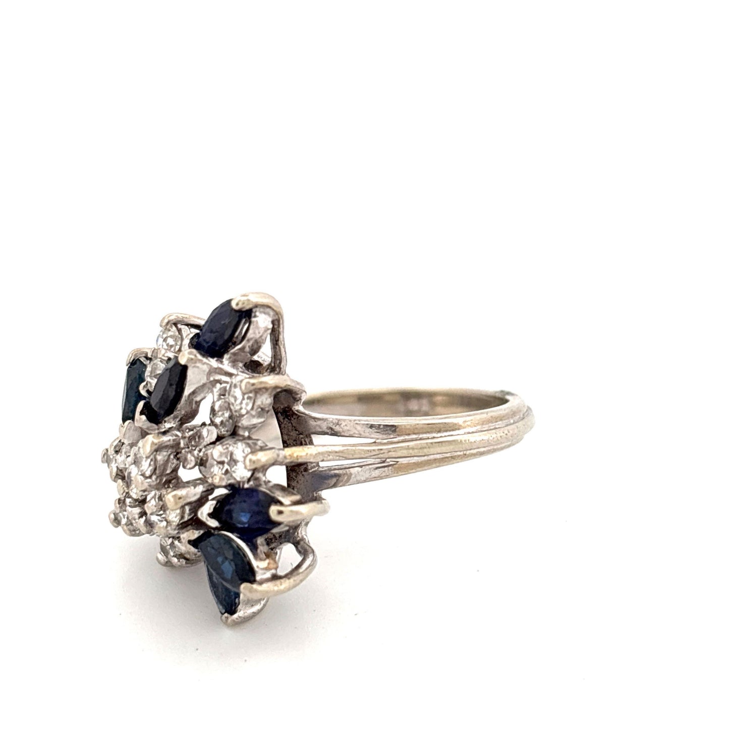 14K White Gold 1.20CTW Sapphire & 0.48CTW Diamond Ring