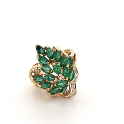 14K Yellow Gold Emerald Ring