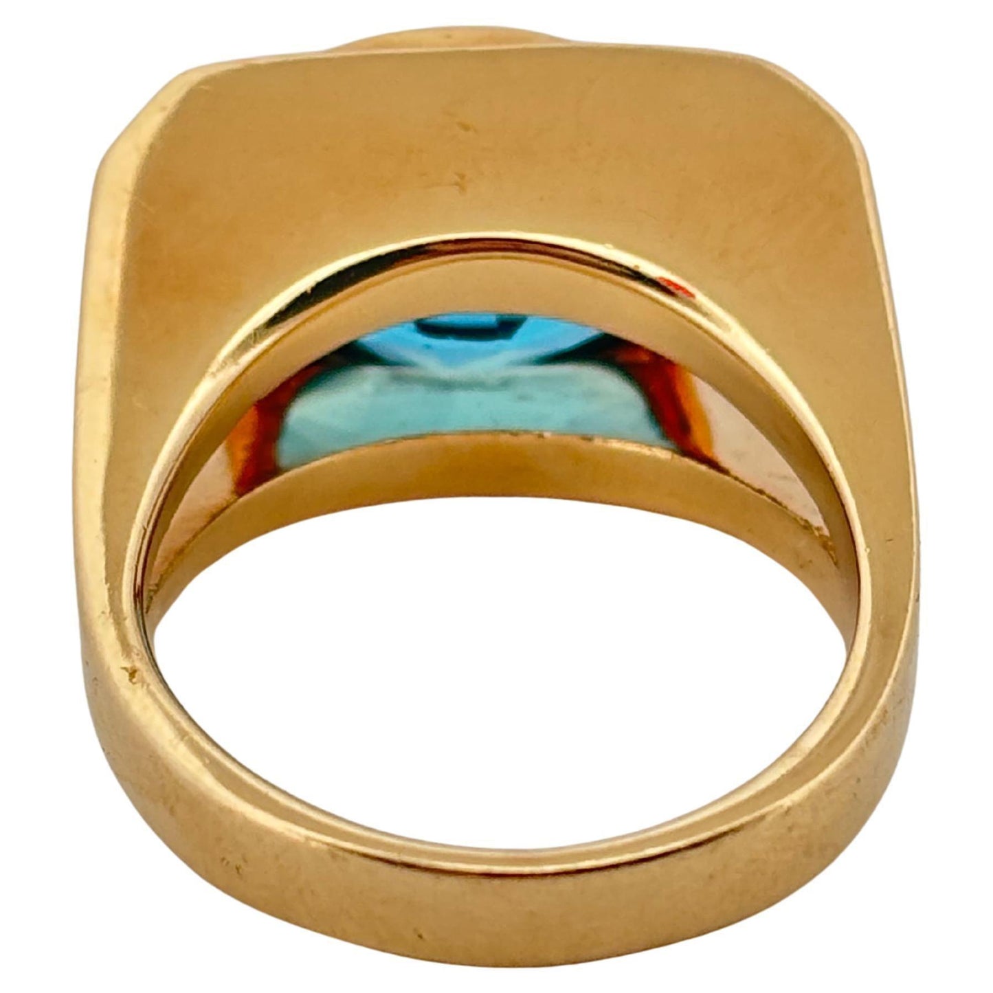 14K Yellow Gold Oval Cut 4.50ctw Swiss Blue Topaz Ring