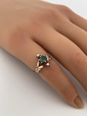 14k Gold 0.50ct Emerald & Pearl Ring/ Size 3.75/ 1.6g