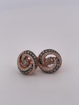 14k Rose Gold 1.00ctw Levian Earrings/ 5.6g Total Weight